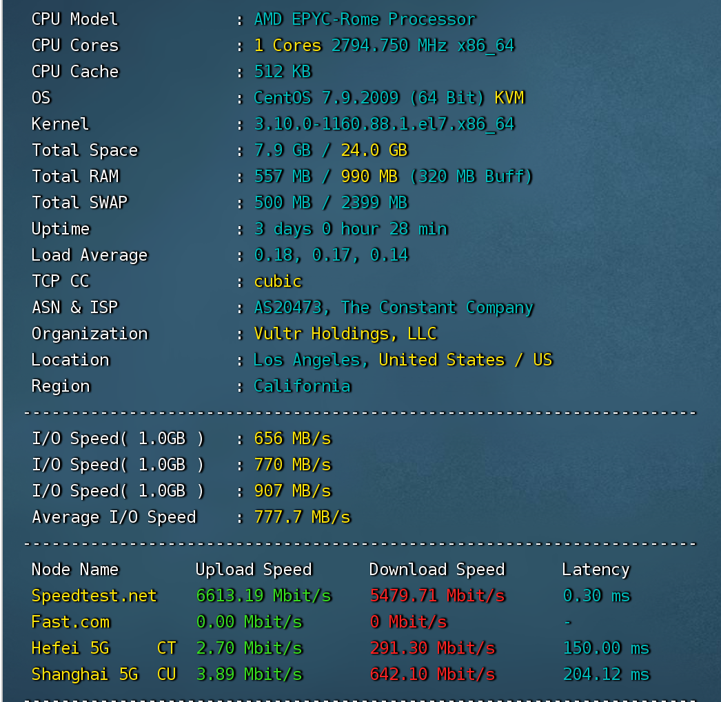 vultr国内三网测速